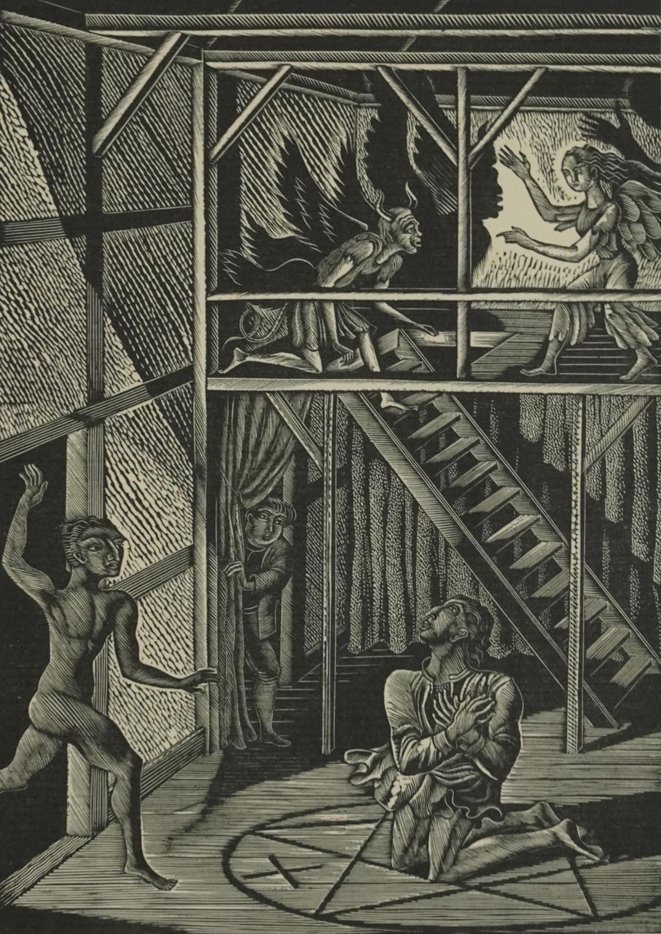 Eric Ravilious - Doctor Faustus conjuring Mephostophilis, inscribed The Legion Book printed by The