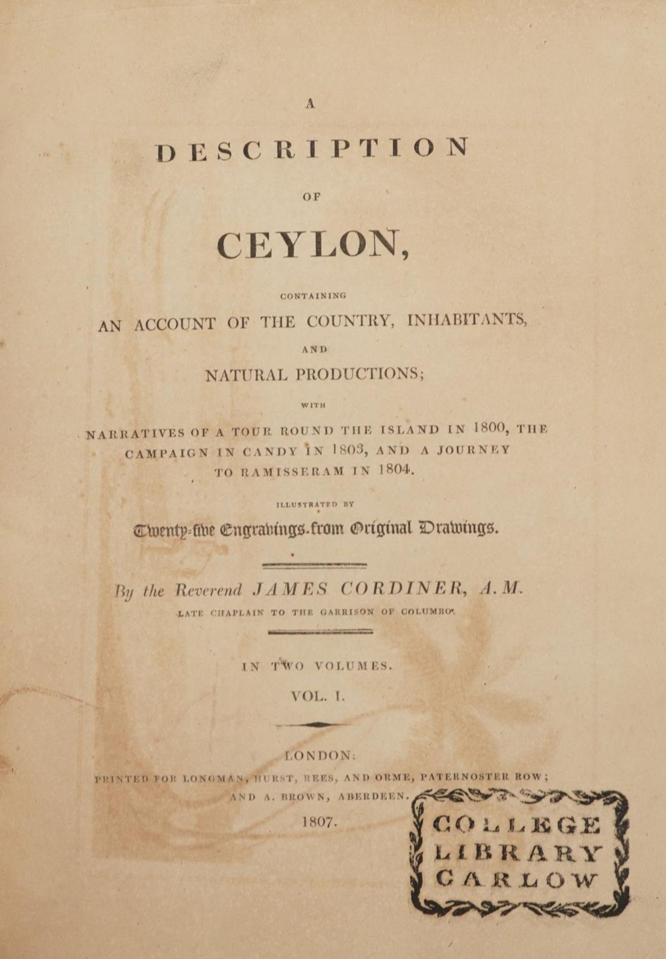 A Description of Ceylon, Containing an Account of The Country, Inhabitants and Natural - Image 2 of 4