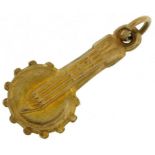 9ct gold banjo charm, 1.9cm high, 0.7g : For further information on this lot please visit