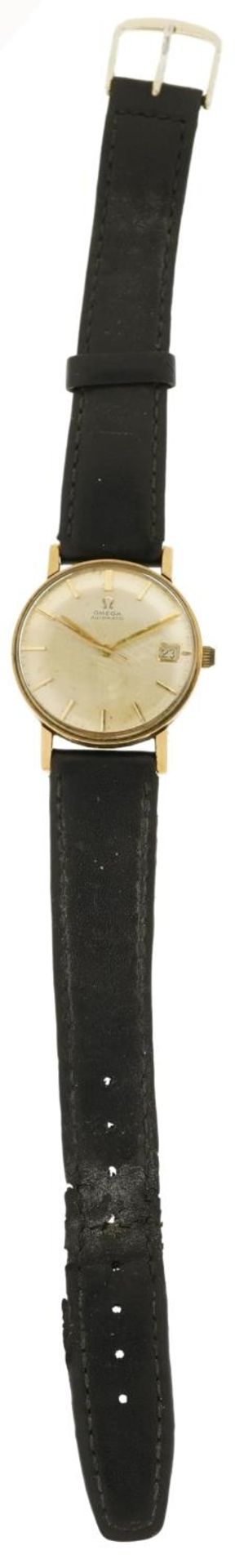Omega, gentlemen's 9ct gold automatic wristwatch with date aperture, the movement numbered 19664649, - Image 2 of 5