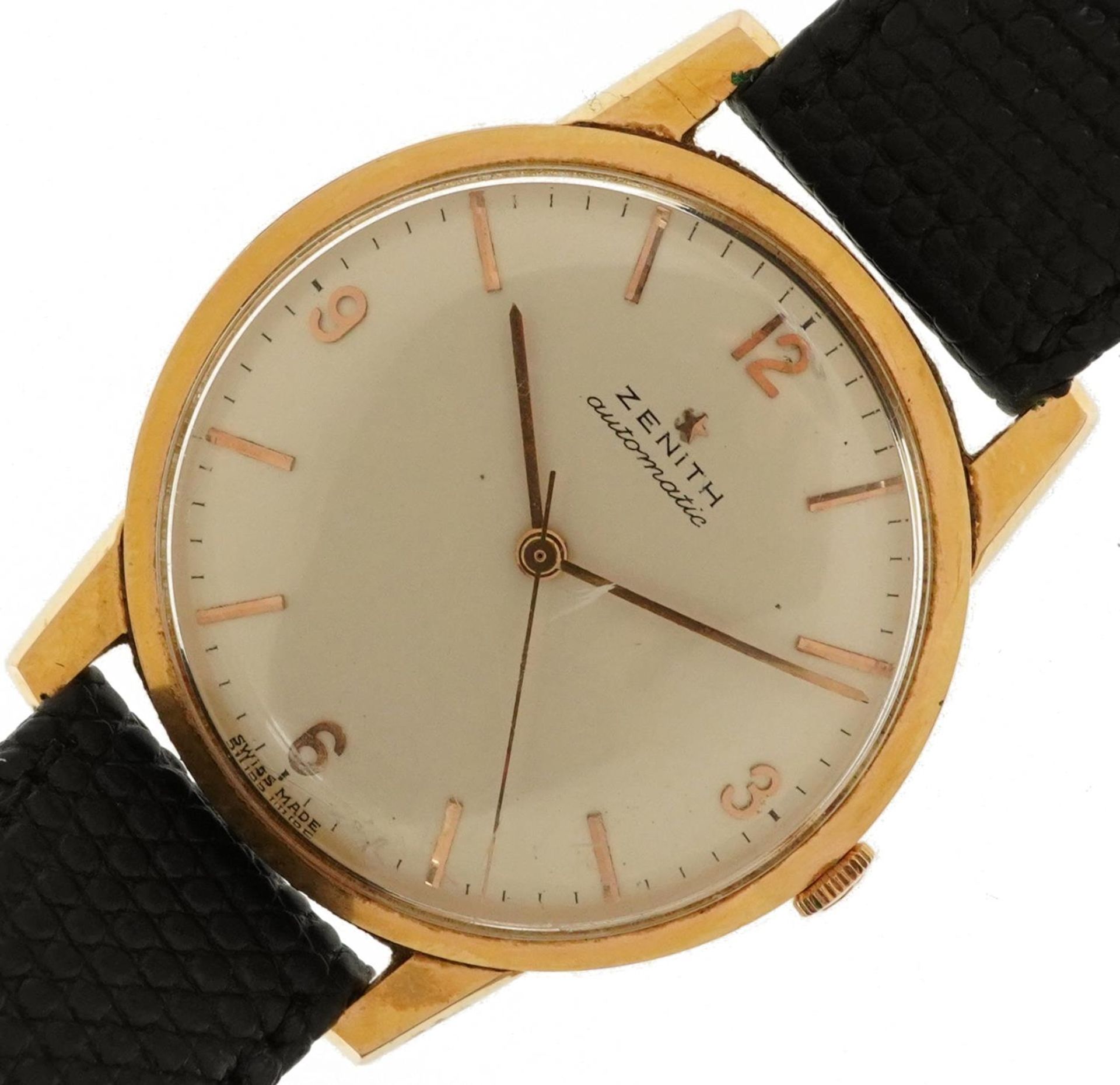 Zenith, gentlemen's 18ct gold automatic wristwatch, the case numbered 845031, 35mm in diameter,