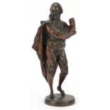 Patinated bronze study of William Shakespeare, 32.5cm high : For further information on this lot