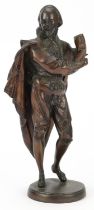 Patinated bronze study of William Shakespeare, 32.5cm high : For further information on this lot