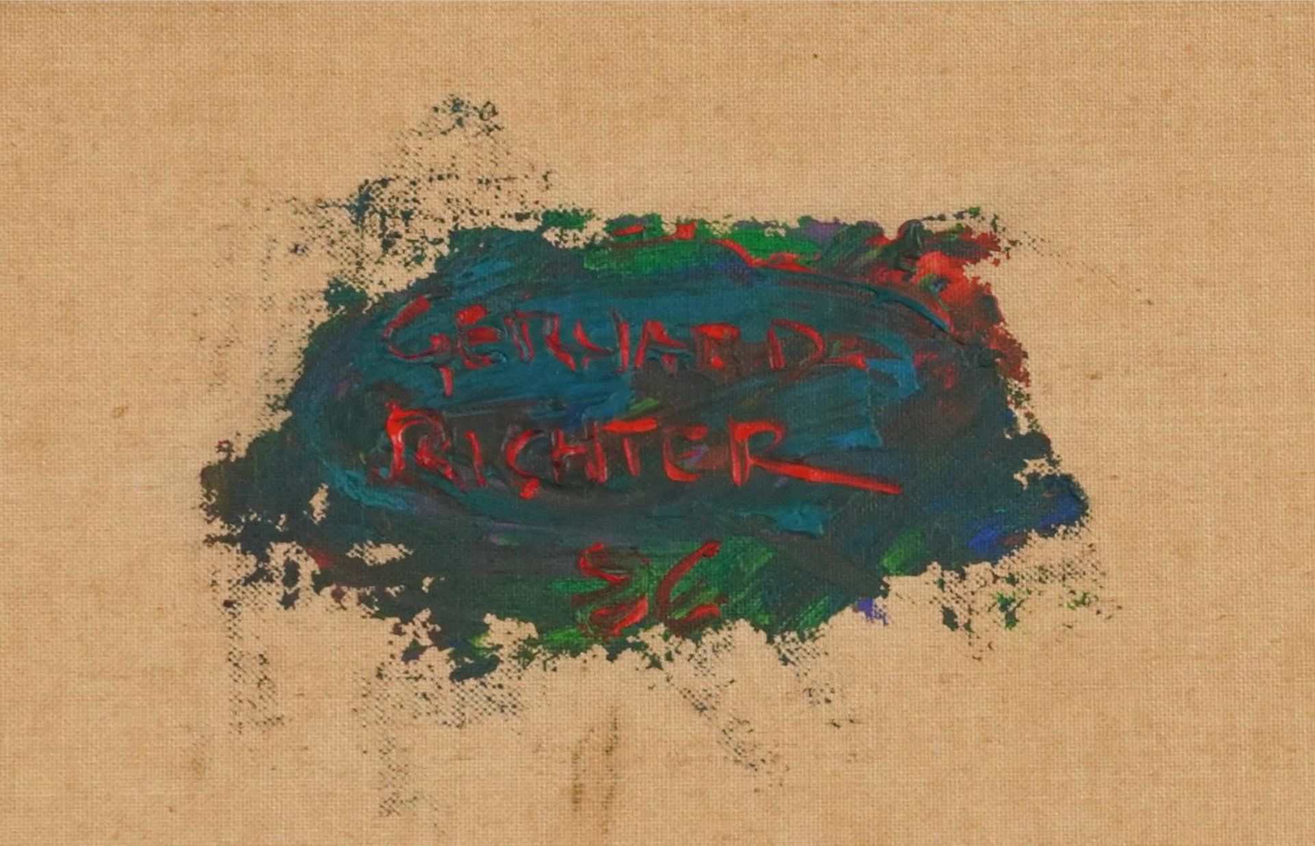 After Gerhard Richter - Abstract composition, German school oil on canvas, inscribed verso, - Image 6 of 6