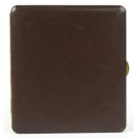 Dunhill, vintage German cigarette case with brass mounts, 11cm x 10cm : For further information on