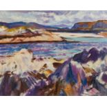 Coastal landscape, Scottish Colourist school oil on board, framed, 49.5cm x 39.5cm excluding the