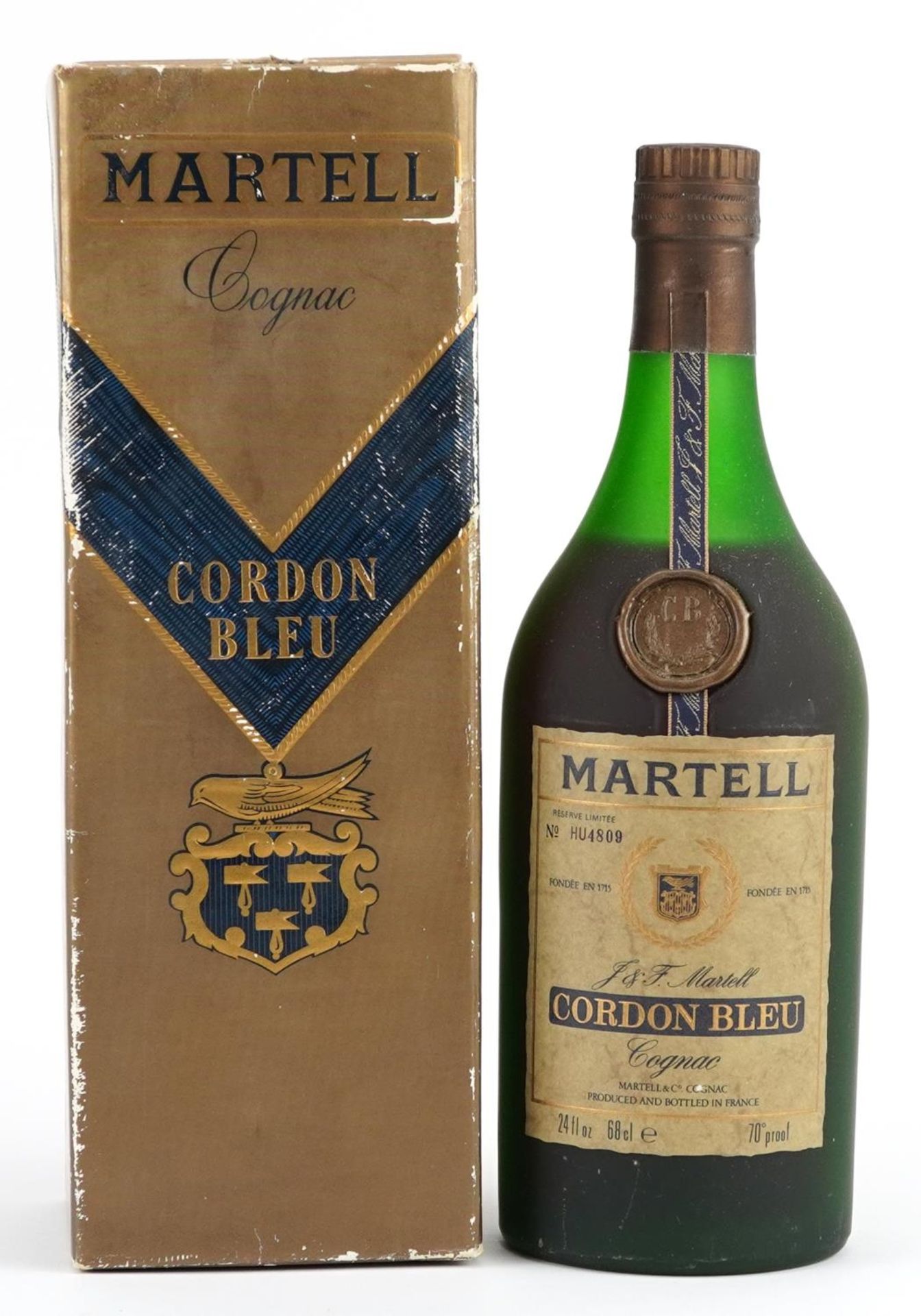 Bottle of Martell Cordon Bleu cognac with box : For further information on this lot please visit