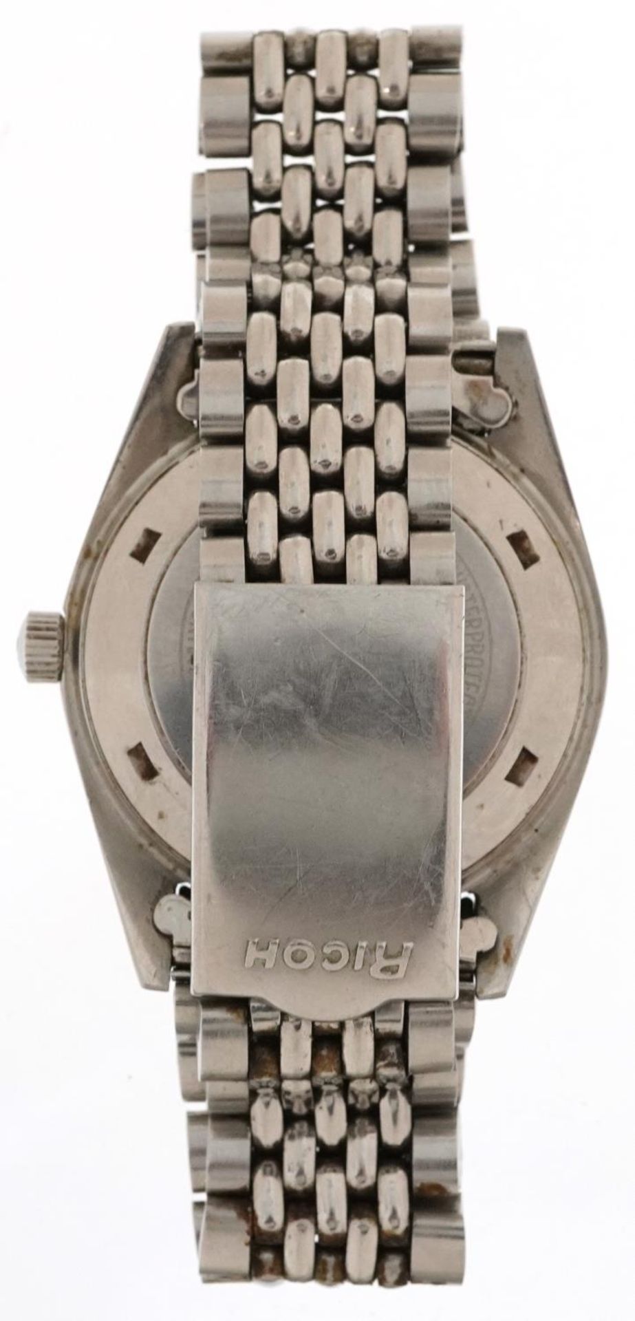 Ricoh, gentlemen's stainless steel Ricoh Dynamic Wide automatic wristwatch with day/date aperture, - Bild 3 aus 5
