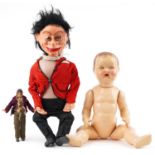 Vintage toys including a ventriloquist's doll, the largest 70cm high : For further information on