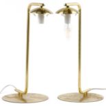 Pair of contemporary gilt brass table lamps, 42cm high : For further information on this lot