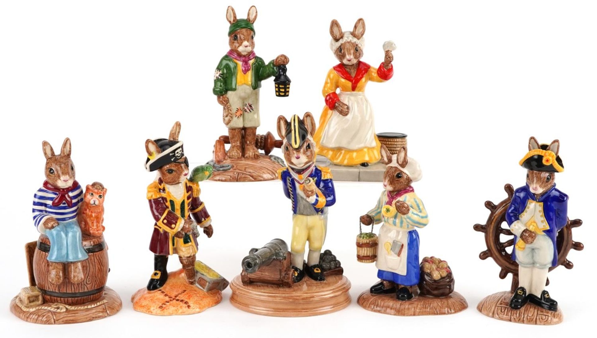 Seven Royal Doulton Bunnykins figures from the Shipmates Collection with certificates comprising