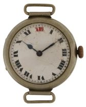 Buren, gentlemen's military interest trench watch, the enamelled dial with Roman numerals, 34mm in