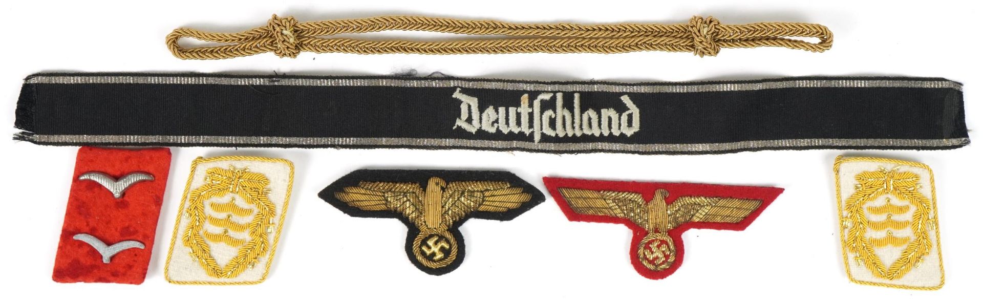 German militaria including two breast eagle cloth badges : For further information on this lot
