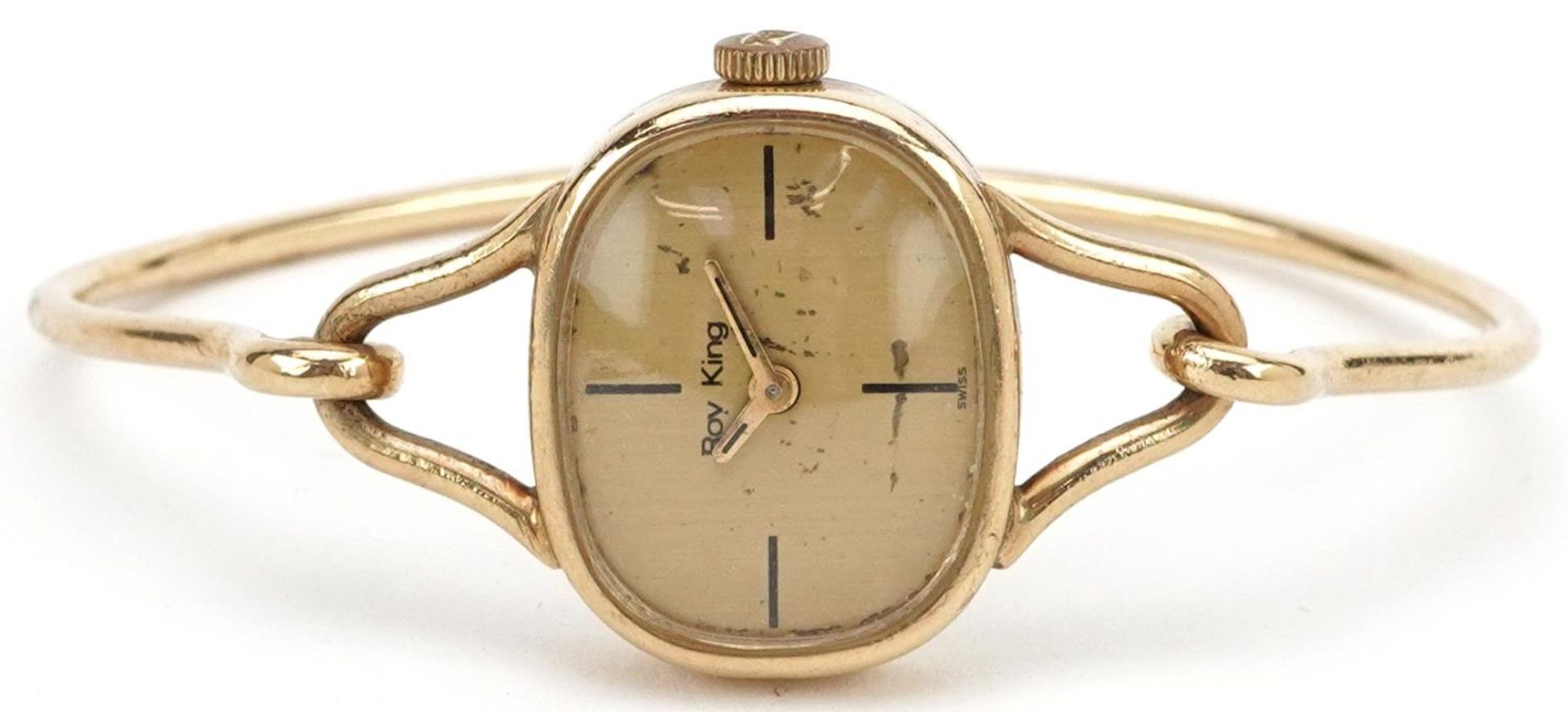 Roy King, ladies 9ct gold wristwatch with 9ct gold strap, the case 23mm wide, total weight 16.4g : - Bild 2 aus 7