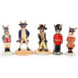 Five Royal Doulton Bunnykins Limited Edition figures, three with certificates, comprising Captain