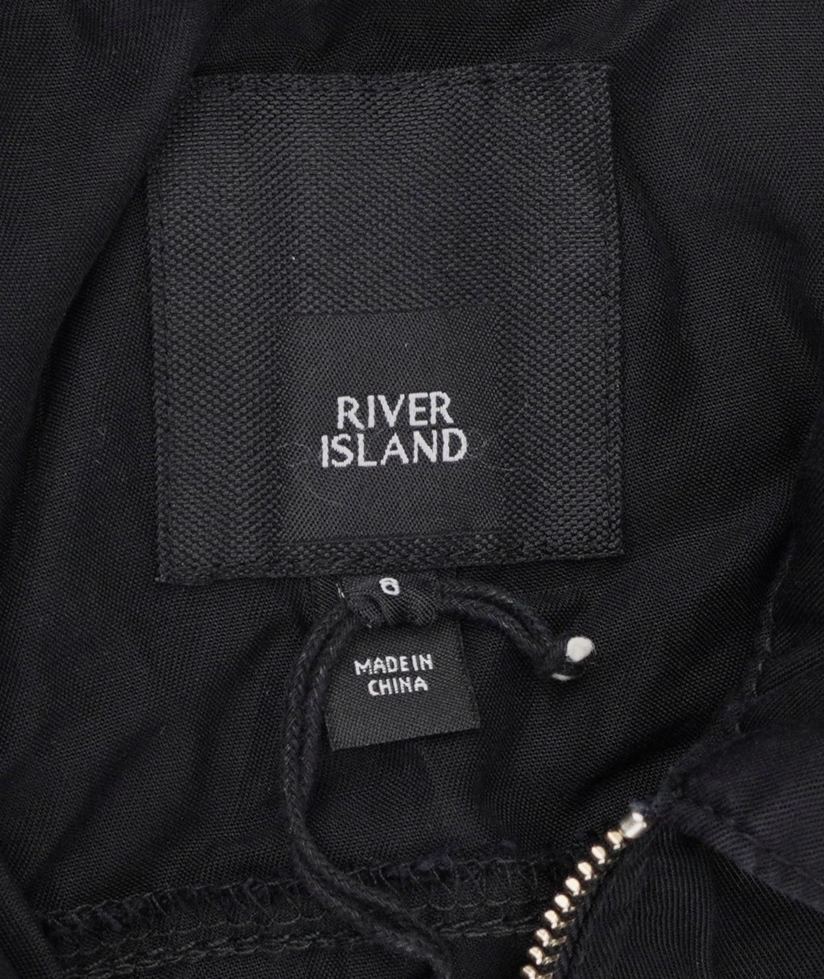 River Island black jumpsuit with army motifs including rhinestone decoration and zip pockets, size 8 - Bild 2 aus 3