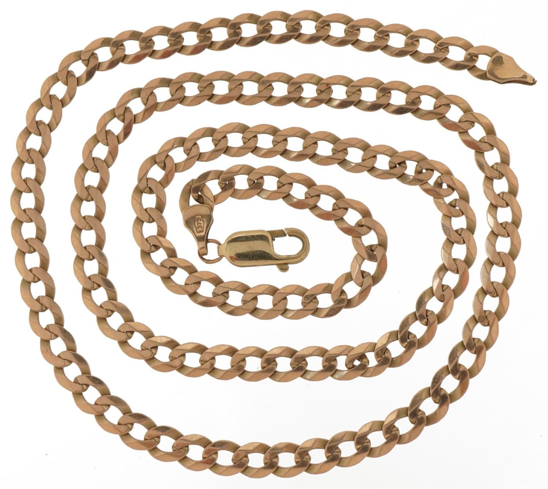 9ct gold curb link necklace, 54cm in length, 12.7g : For further information on this lot please - Bild 2 aus 3