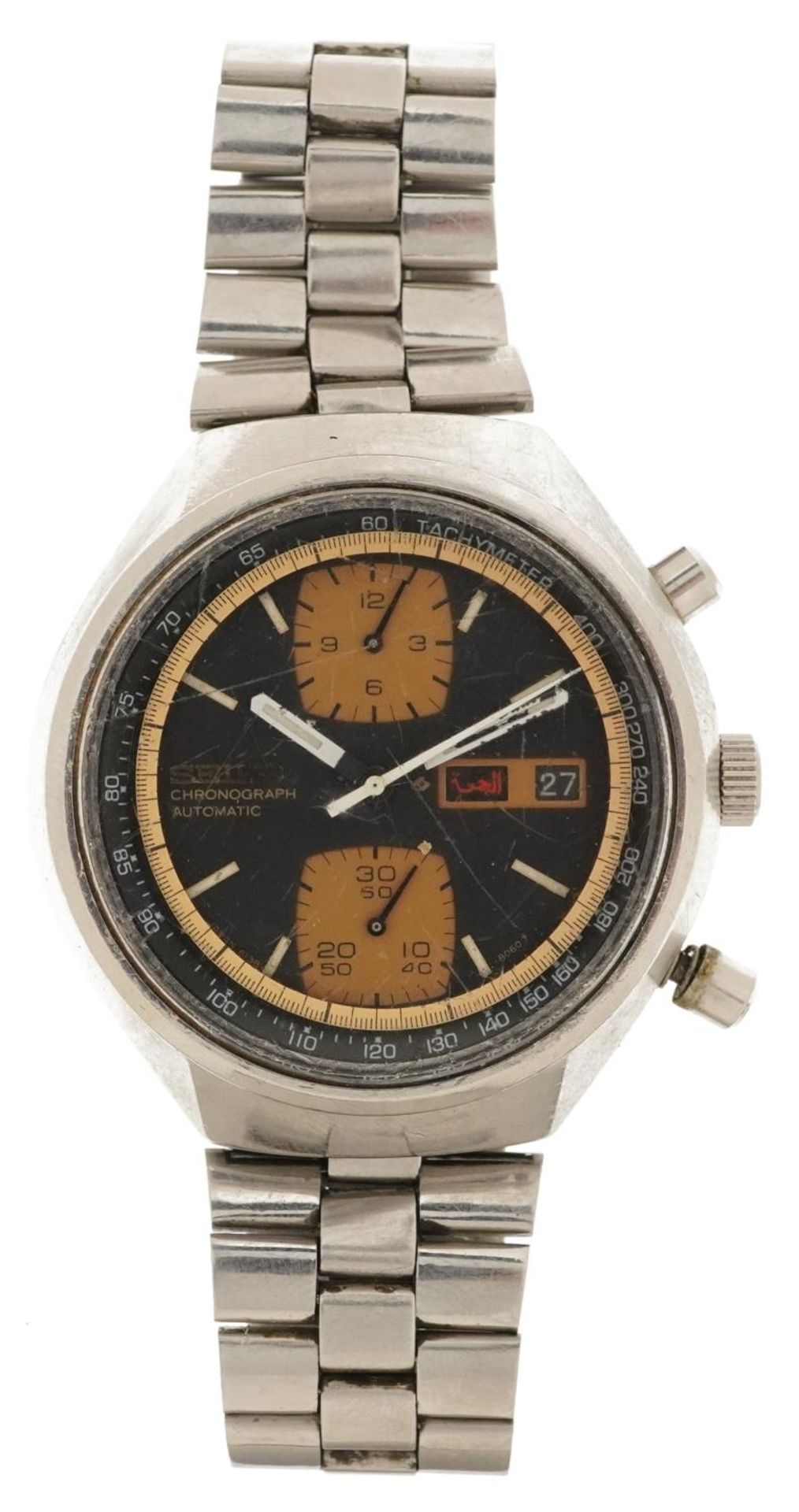 Seiko, gentlemen's 1970s Seiko chronograph automatic 6138-8030 wristwatch with day/date aperture, - Image 2 of 8