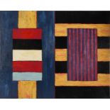 Manner of Sean Scully - Abstract composition on canvas, unframed, 99.5cm x 80cm : For further