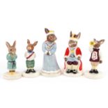 Five Royal Doulton Bunnykins figures from The Royal Family Collection comprising King John