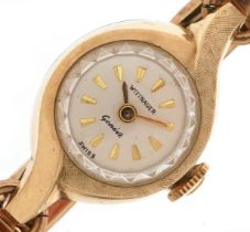 Whittnauer, ladies gold plated manual wristwatch, 14mm wide : For further information on this lot