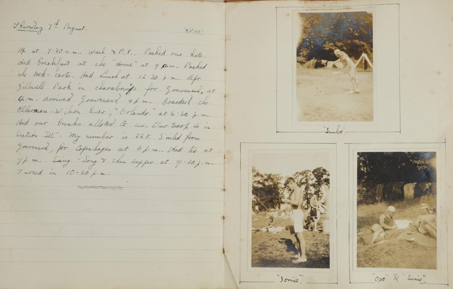 Early 20th century notebook for Recognised Scout Officers training camps relating to William Russell - Image 10 of 16