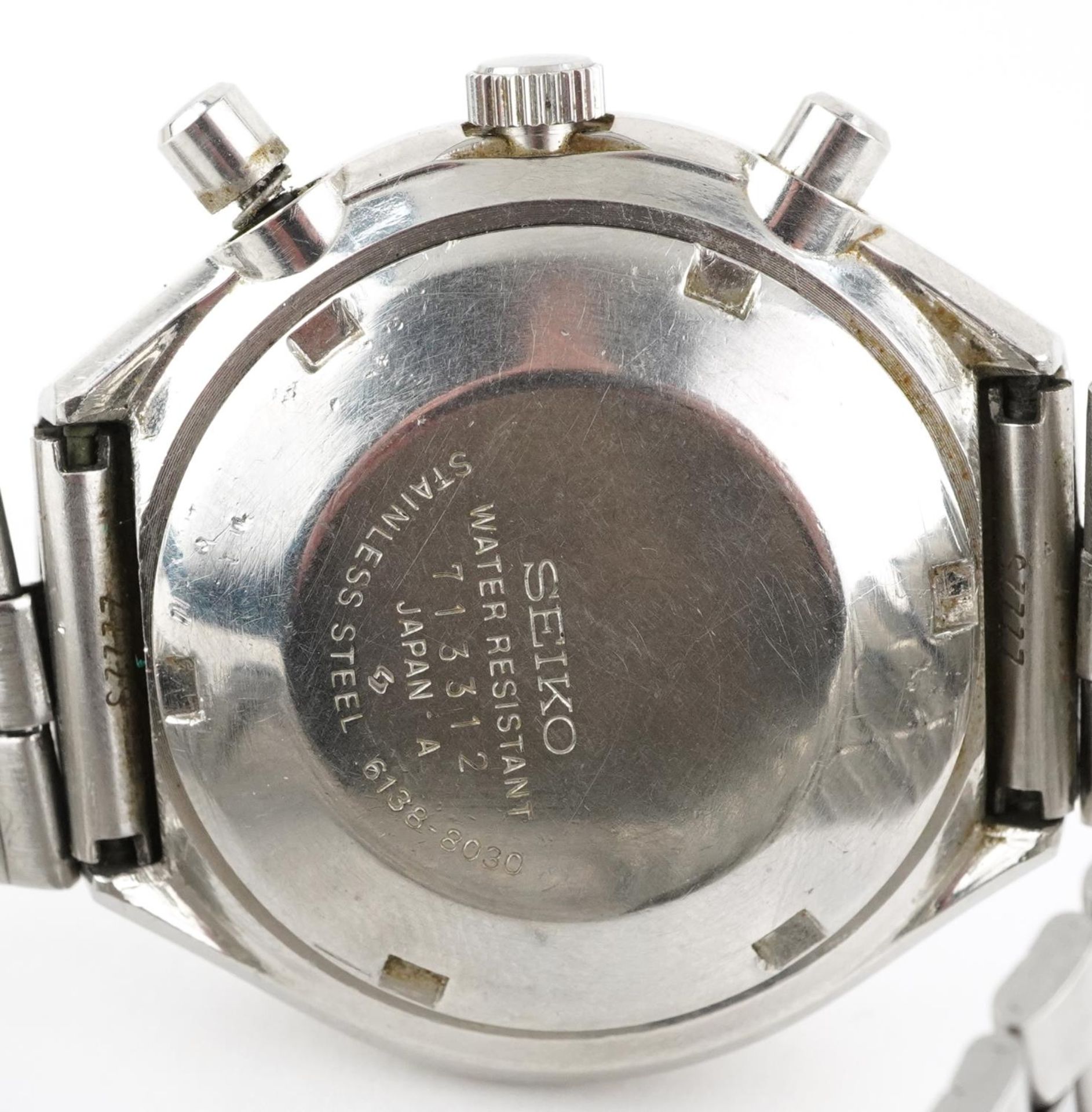 Seiko, gentlemen's 1970s Seiko chronograph automatic 6138-8030 wristwatch with day/date aperture, - Bild 5 aus 8