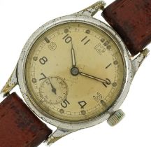 British military interest wristwatch with subsidiary dial, the case engraved A.T.P Q 6011 : For