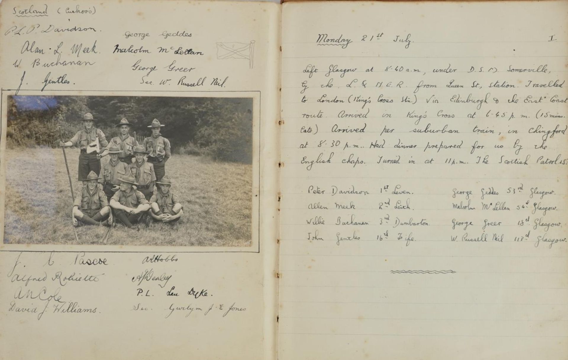 Early 20th century notebook for Recognised Scout Officers training camps relating to William Russell - Image 3 of 16