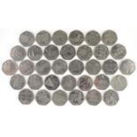 Elizabeth II fifty pence pieces, each with various London 2012 Olympic designs : For further