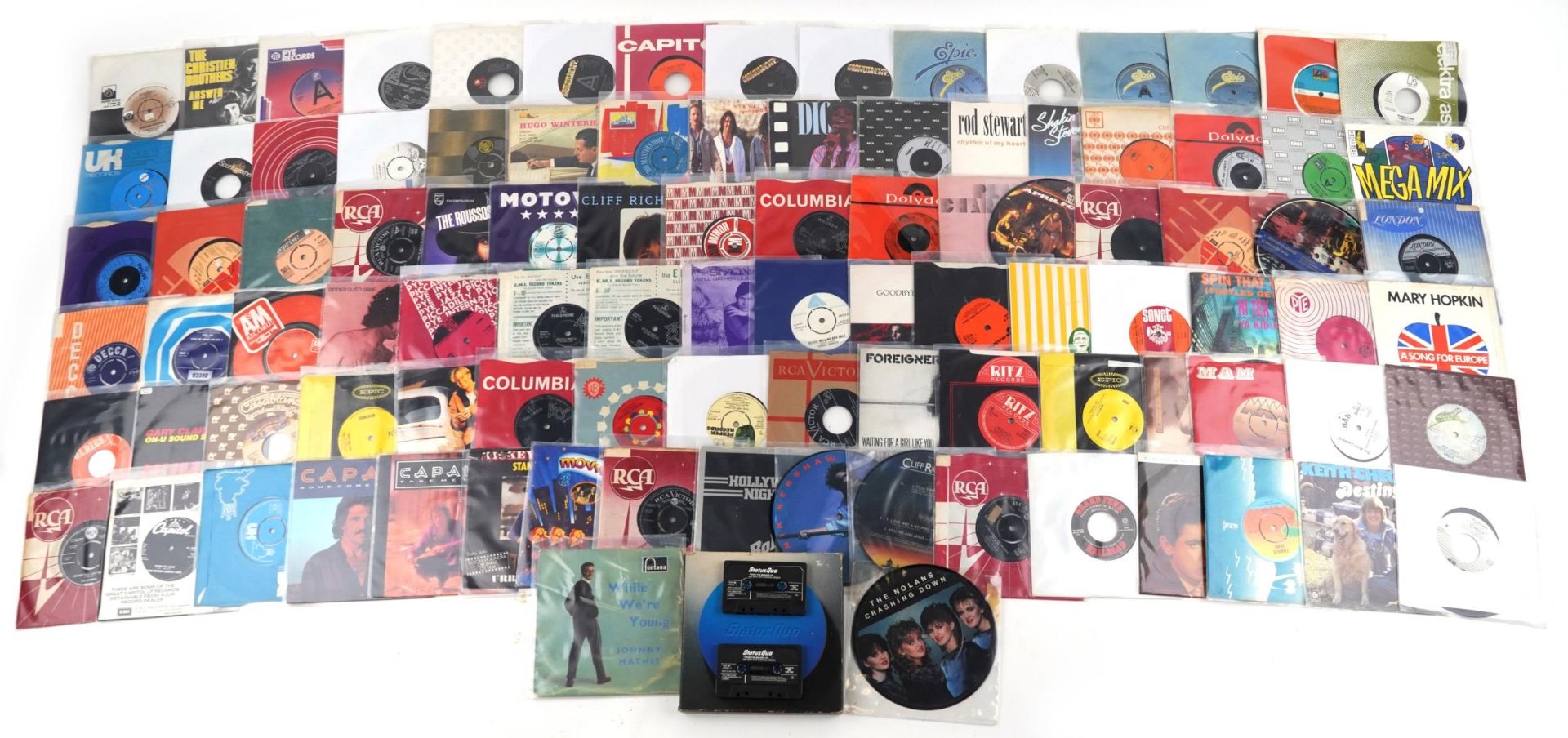 45rpm records including Status Quo, Cliff Richard and Baron Longfellow : For further information