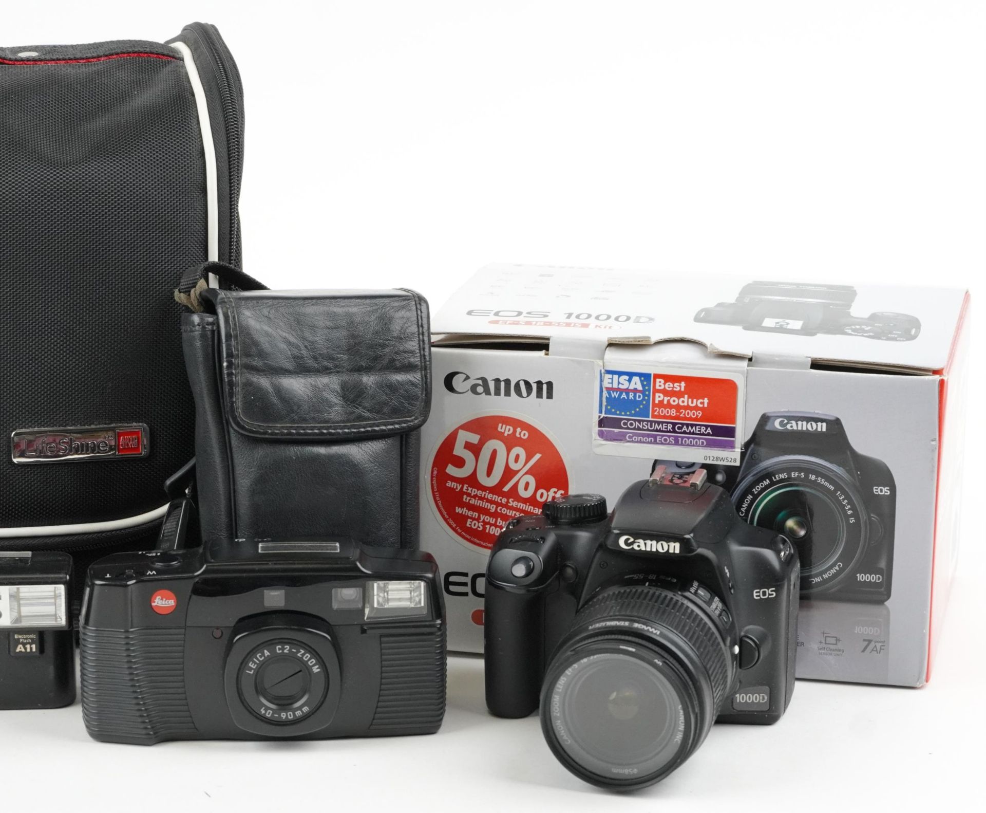 Cameras comprising Canon 1000D, Leica C2 Zoom, Olympus XA2, Canon A720 and Nimslo 3D : For further - Image 3 of 3