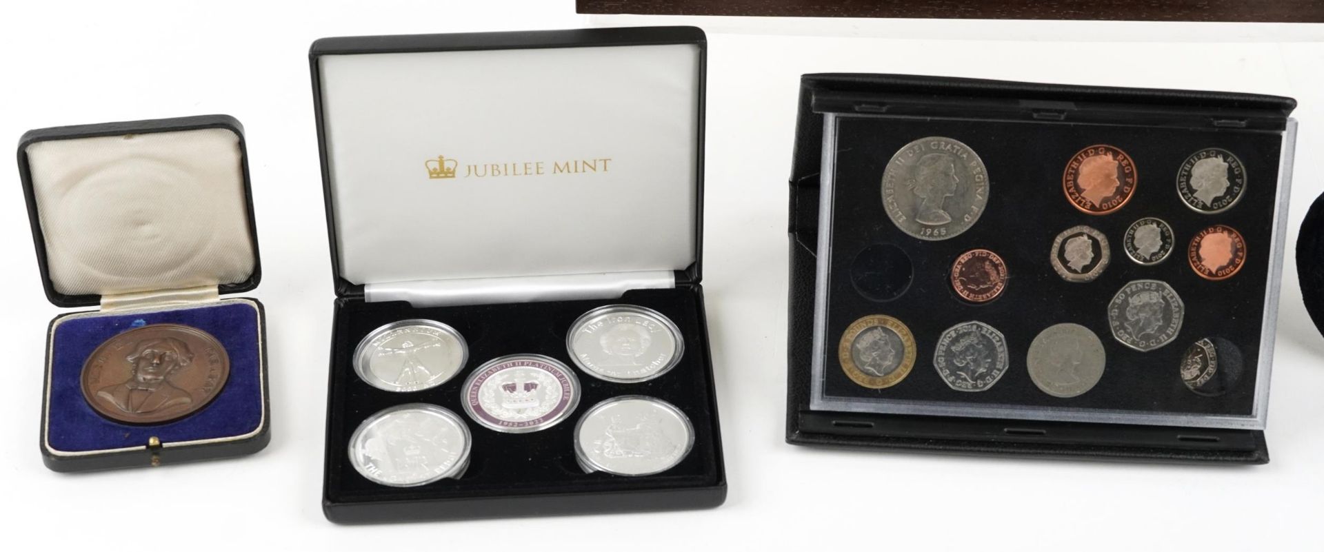 Coinage and sundry items including Michael Faraday bronze medallion with fitted case : For further - Image 3 of 4
