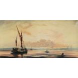 S Corton - Malden Estuary, oil on canvas with Freda Montague Gallery insurance valuation, mounted