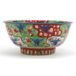 Chinese doucai porcelain bowl hand painted with flowers, 16.5cm in diameter : For further