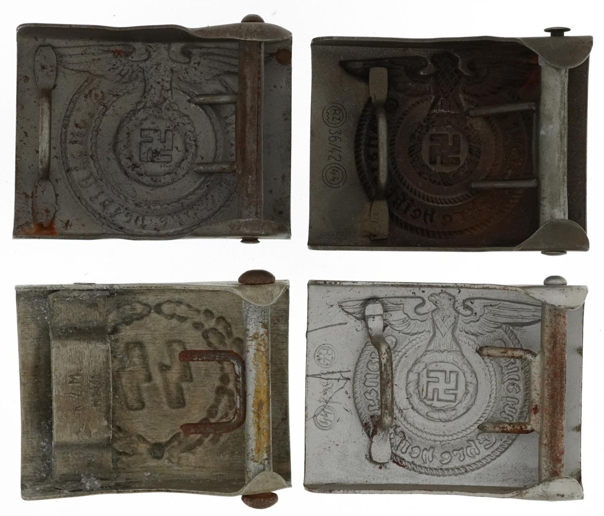 Four German military interest buckles including SS : For further information on this lot please - Image 2 of 3