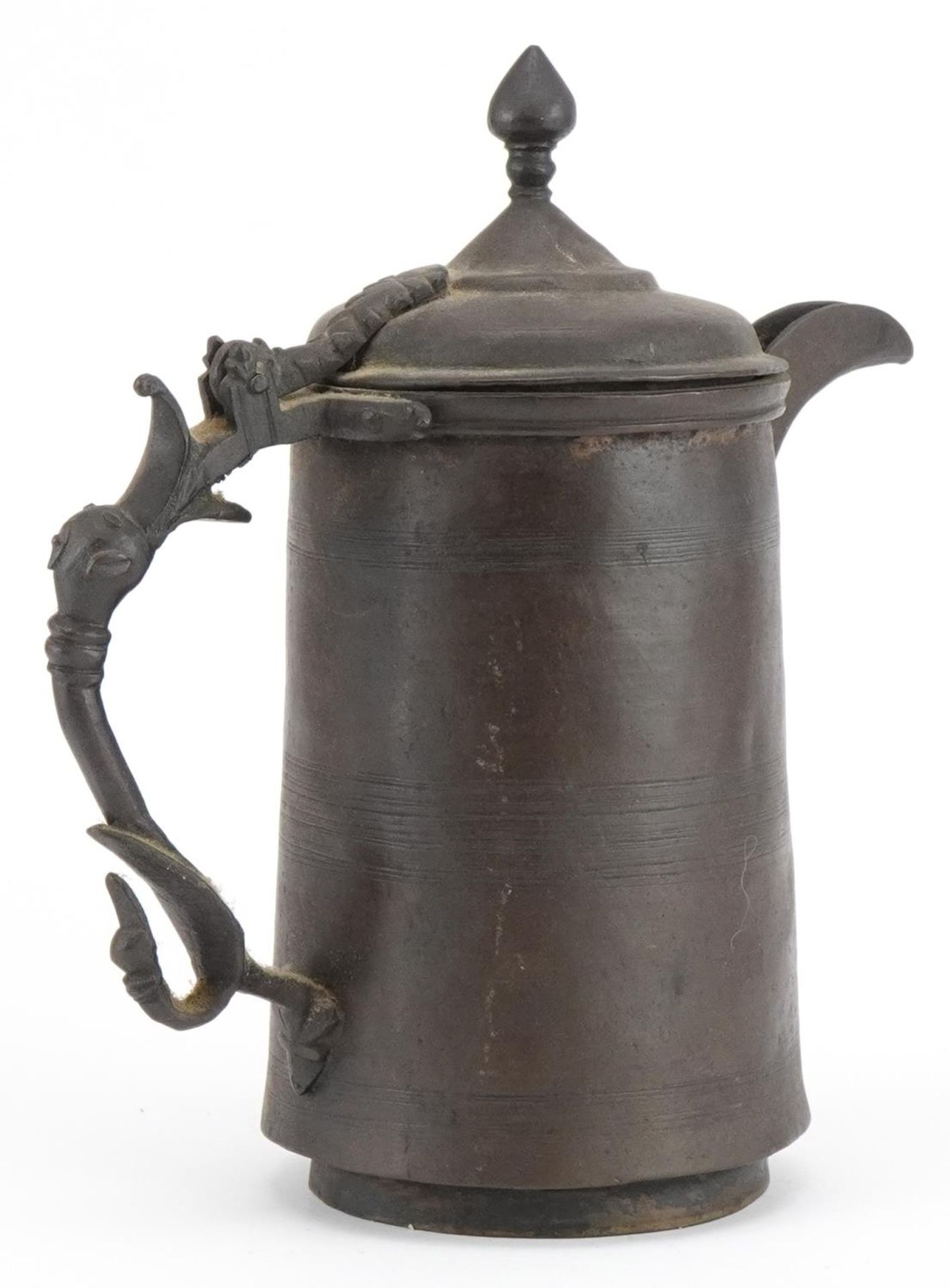 Islamic brass water jug with animalia handle, 23.5cm high : For further information on this lot - Image 2 of 3