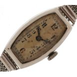 Rolex, Art Deco ladies 18ct white gold manual wristwatch with 18ct white gold strap, 15mm wide,