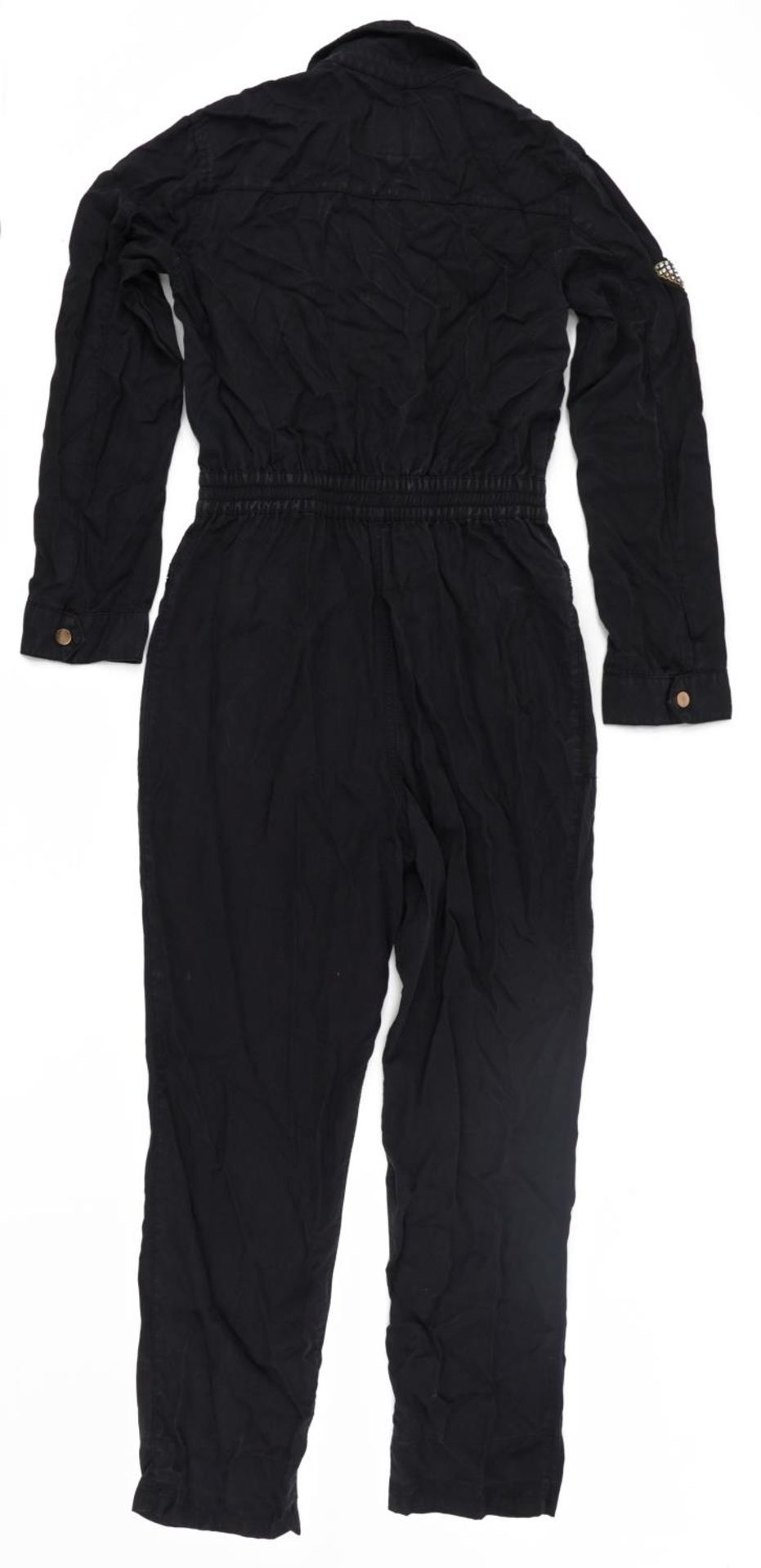 River Island black jumpsuit with army motifs including rhinestone decoration and zip pockets, size 8 - Bild 3 aus 3