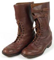Pair of British military interest World War II dispatch rider's boots, size 9 : For further