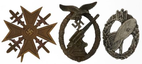 Three German military interest badges including Assault : For further information on this lot please