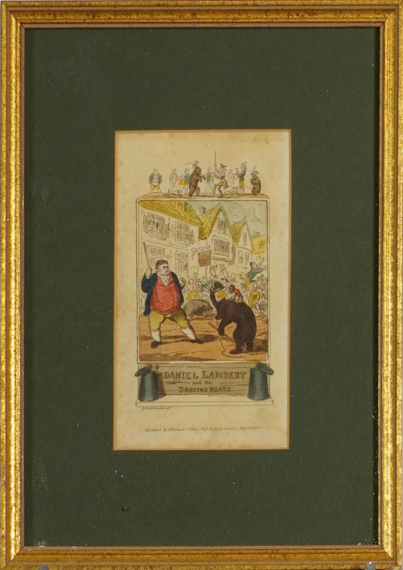 After G Cruikshank - Daniel Lambert and the Dancing Bears and Cook the Actor, pair of early 19th - Image 3 of 9
