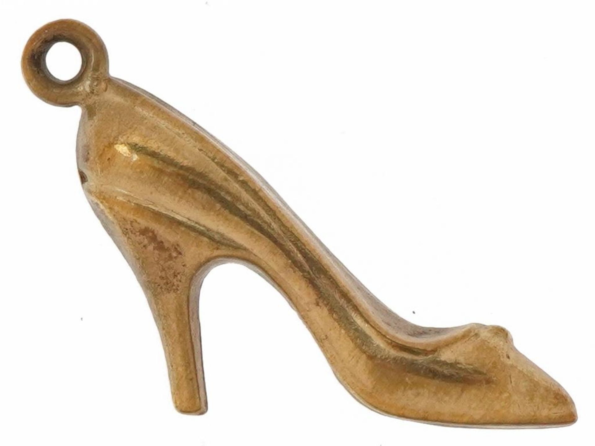 Yellow metal high heeled shoe charm, 2cm in length, 0.6g : For further information on this lot - Bild 2 aus 2