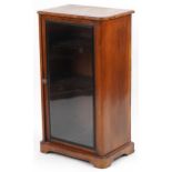 Victorian inlaid walnut glazed bookcase enclosing two shelves, 95cm H x 54cm W x 35cm D : For