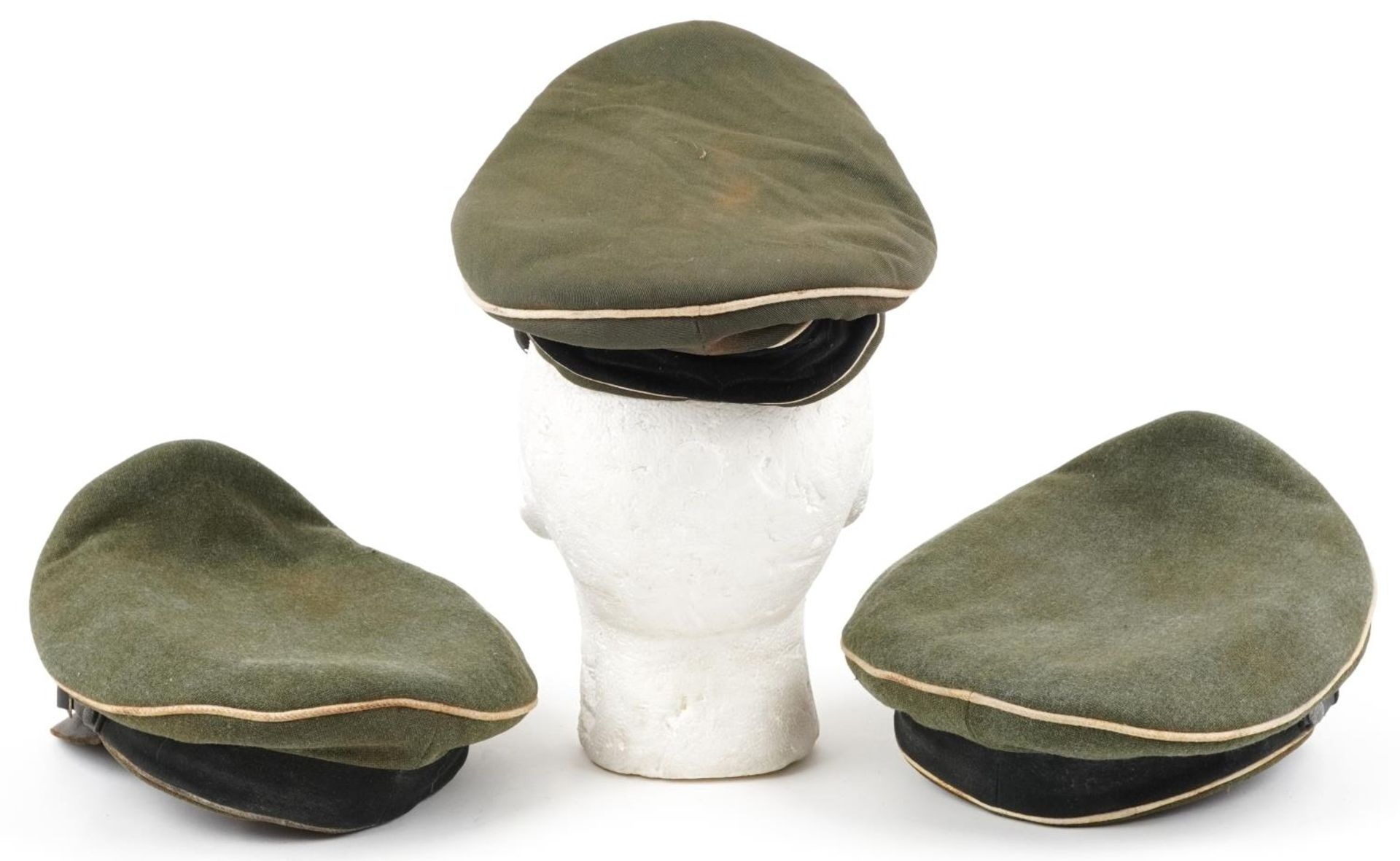Three German military interest peak caps with badges : For further information on this lot please - Image 2 of 4