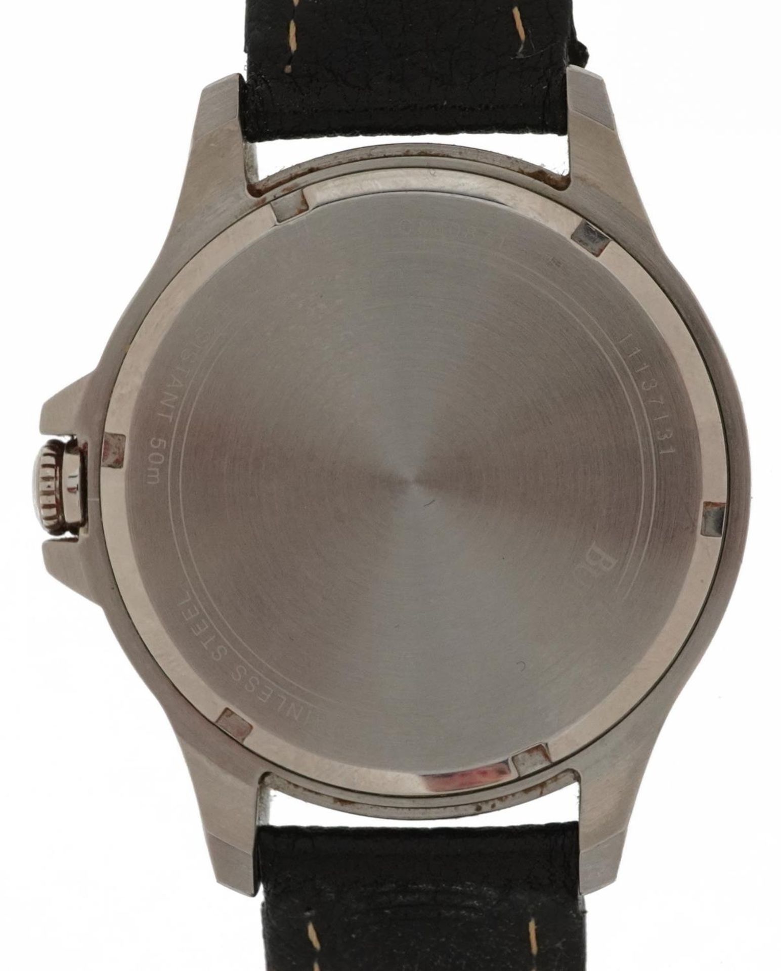 Bulova, gentlemen's stainless steel dress watch, the case numbered 1137131, 44mm in diameter : For - Image 3 of 6