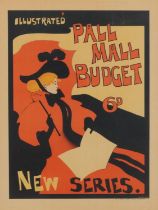 Pall Mall Budget Illustrated New Series Art Nouveau lithographic poster, W H Smith & Son printers