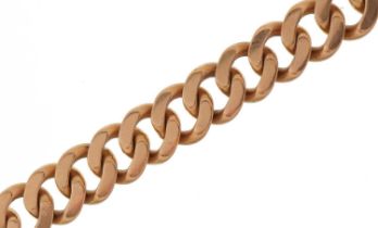 18ct gold curb link bracelet, 19cm in length, 18.4g : For further information on this lot please