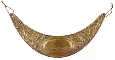 French military interest World War I brass helmet plate impressed Soldat de la Grande Guerre 1914-