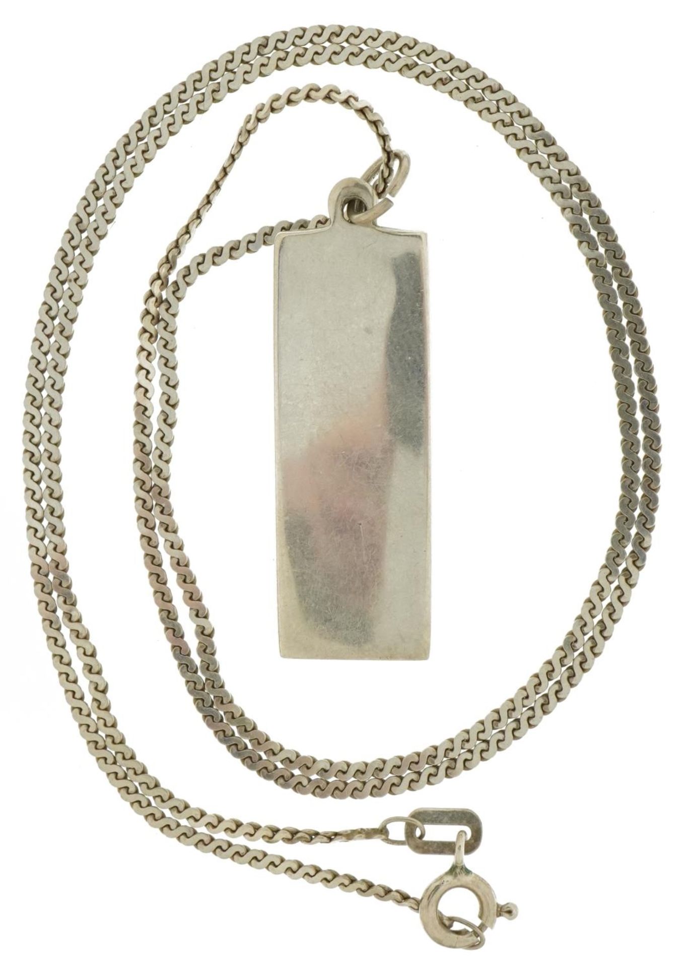 Silver ingot pendant on a silver S link necklace, 4.3cm high and 60cm in length, 21.8g : For further - Bild 3 aus 3